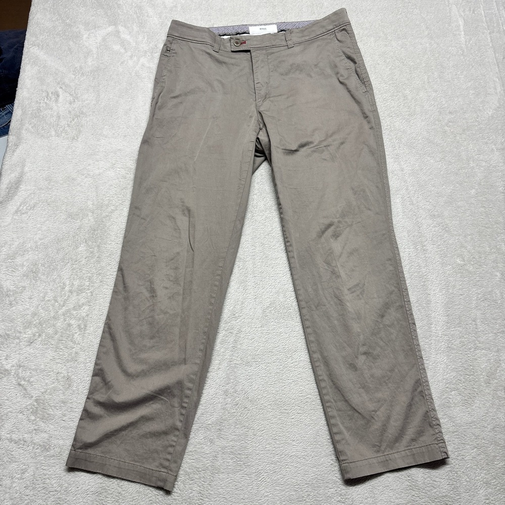 Brax Pants Mens 33x32 (Fits 33x29) Style Evans Gray Stretch Chino EUC